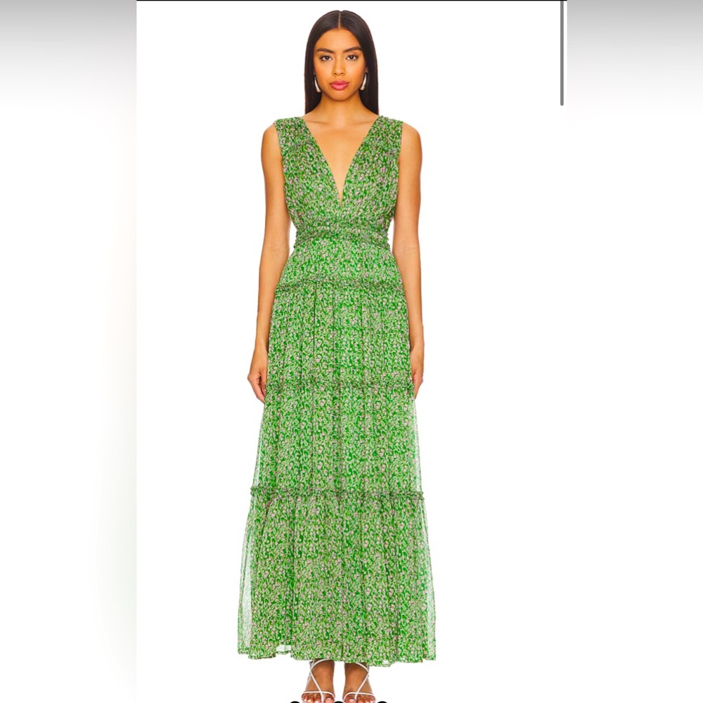 Astr Green Floral Maxi Dress